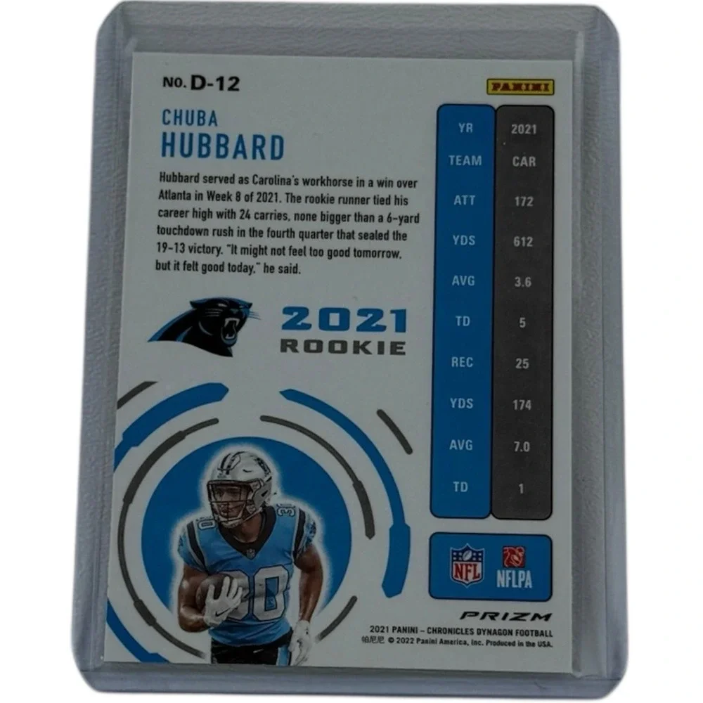 2021 Panini Chronicles‎ - Dynagon Rookies Chuba Hubbard #D-12 Silver Prizm (RC)
